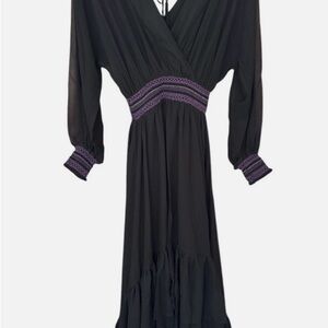 NWT Allison NY Celine Elegant Black and Purple Women's Dress